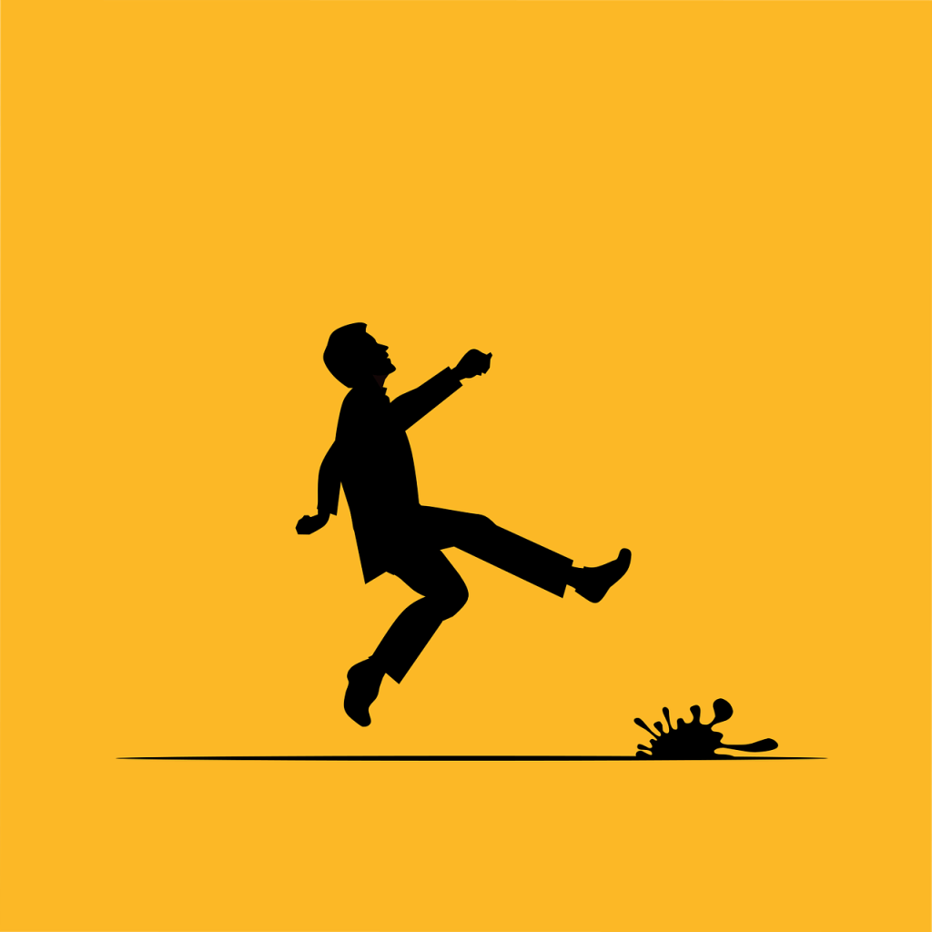 yellow slip and fall illustration